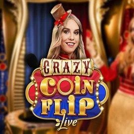 Crazy Coin Flip slot logo by Evolution at GoldRun Casino