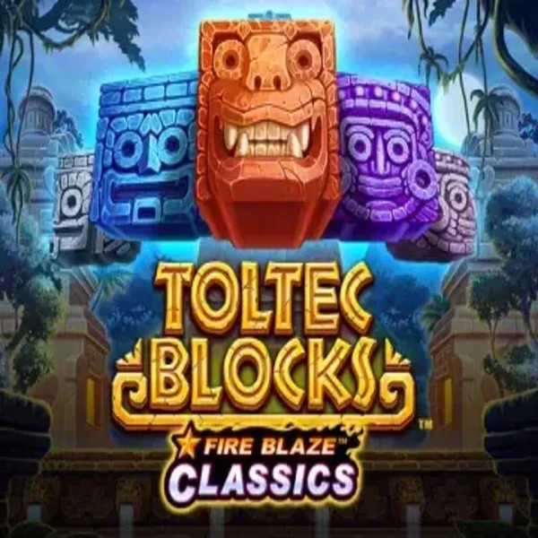Fire Blaze: Toltec Blocks logo by Rarestone Gaming at GoldRun Casino
